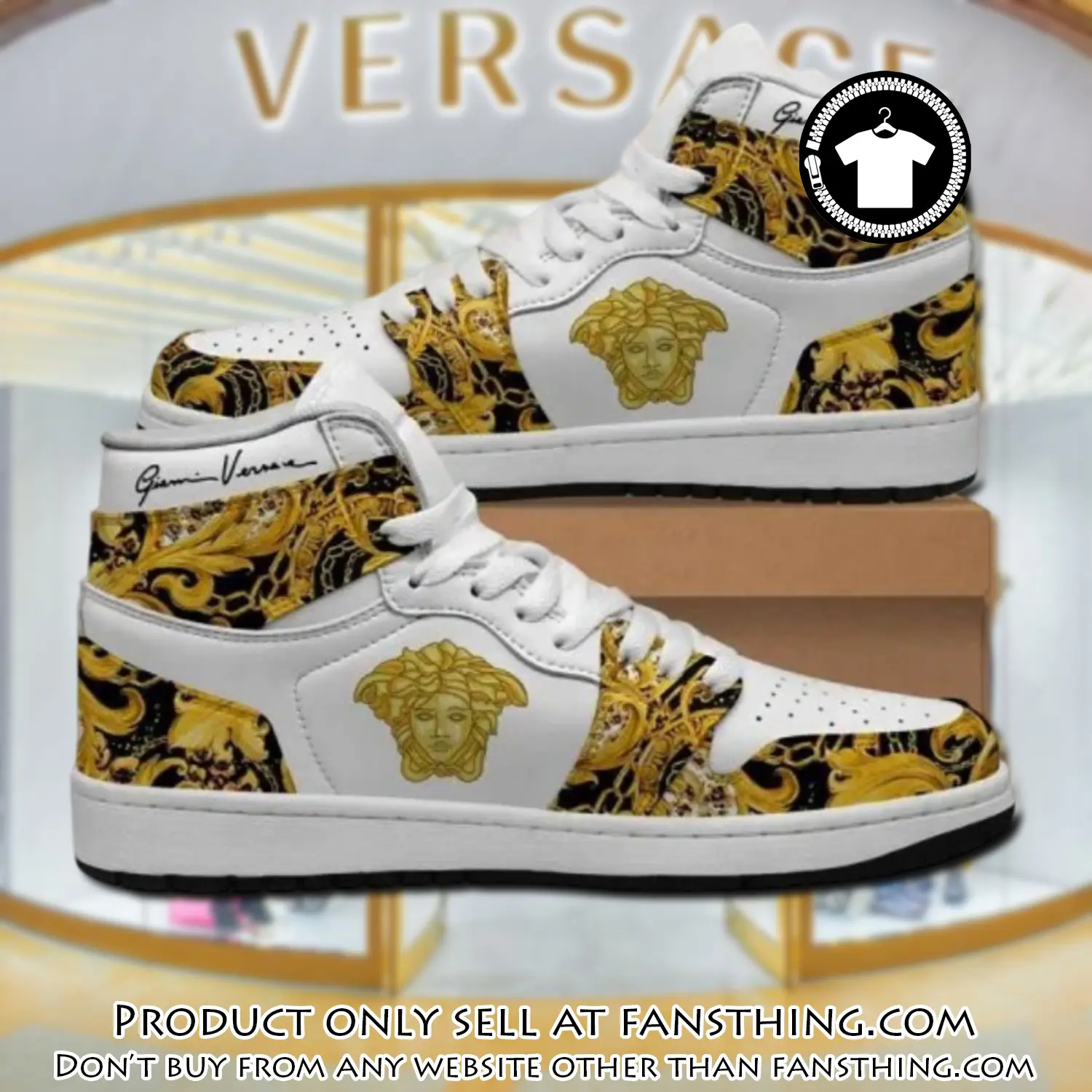 Gianni versace black white high air jordan sneakers shoes hot  gifts unisex fst4530416